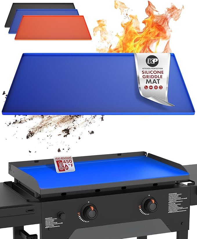 KITCHEN PERFECTION 28" Premium Silicone Griddle Cover Mat for Blackstone Griddle 28 Inch - Hermetic Protection from Rust & Debris All Year, Fits All Blackstone 28 Inch Models - Food Grade Silicone