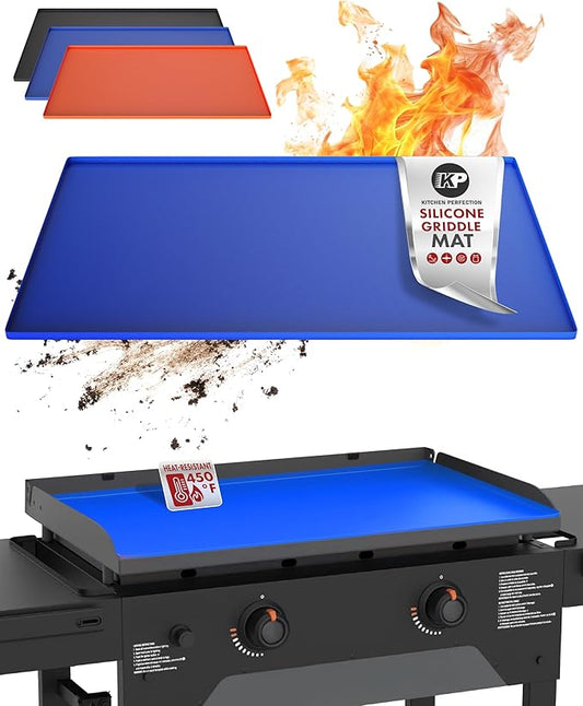 KITCHEN PERFECTION 28" Premium Silicone Griddle Cover Mat for Blackstone Griddle 28 Inch - Hermetic Protection from Rust & Debris All Year, Fits All Blackstone 28 Inch Models - Food Grade Silicone