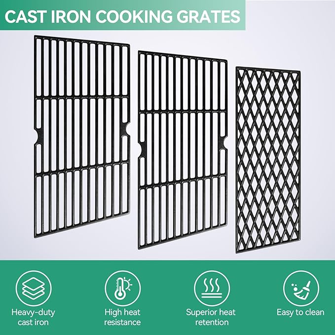 DGH450CRP Grill Grates Heat Plates Grill Replacement Parts for Dyna-Glo 4 Burner DGH451CRP DGH450CRN, 70-01-911 Cast Iron Cooking Grates, 70-02-411, 70-02-412 Heat Tents, Grill Parts Kit for Dynaglo