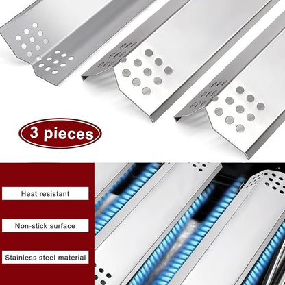 Hiorucet Grill Parts for Kitchenaid Grill 720-0787D, 720-0953, 730-0953, 720-0953A, Stainless Steel Heat Plates Shields, Burners Tubes and Ignitors for Kitchen Aid 3 Burner Grill Replacement Parts.