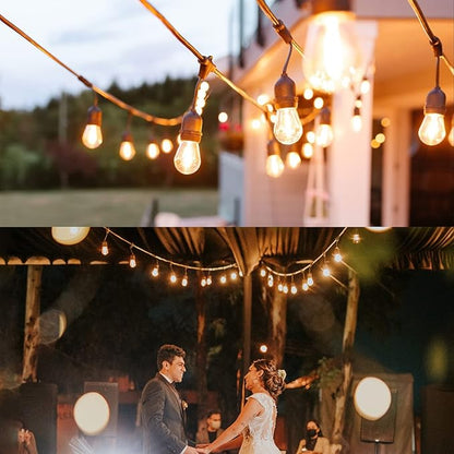 BRIMAX 12FT Outdoor String Lights with 5 LED Bulbs 2W Shatterproof Edison Bulb Commercial Grade Waterproof Outside Light 2700K Warm White for Bistro Gazebos Porch Patio Garden