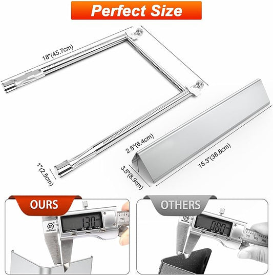 Uniflasy 7635 Flavorizer Bars,69785 Grill Burner and 7642 Igniter for Weber Spirit I & II 200 with Front Control, Spirit E210, E220, S210, S220, for Weber 7635 Bars and 304 Stainless Steel Burner