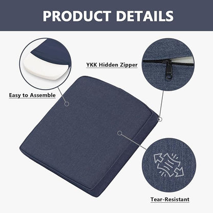 Goodgoods 20 x 20 Outdoor Chair Cushions Set of 4, 1000+ Hours Fade-Resistant & Water-Resistant Furniture Chair Cushions with 30D High-Resilience Foam for Dining Room, Patio Chair, Sky