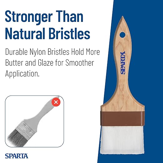 SPARTA 4039800 Nylon Wide Brush, Flat With Nylon Bristles, 3 Inches, Tan, (Pack of 12)
