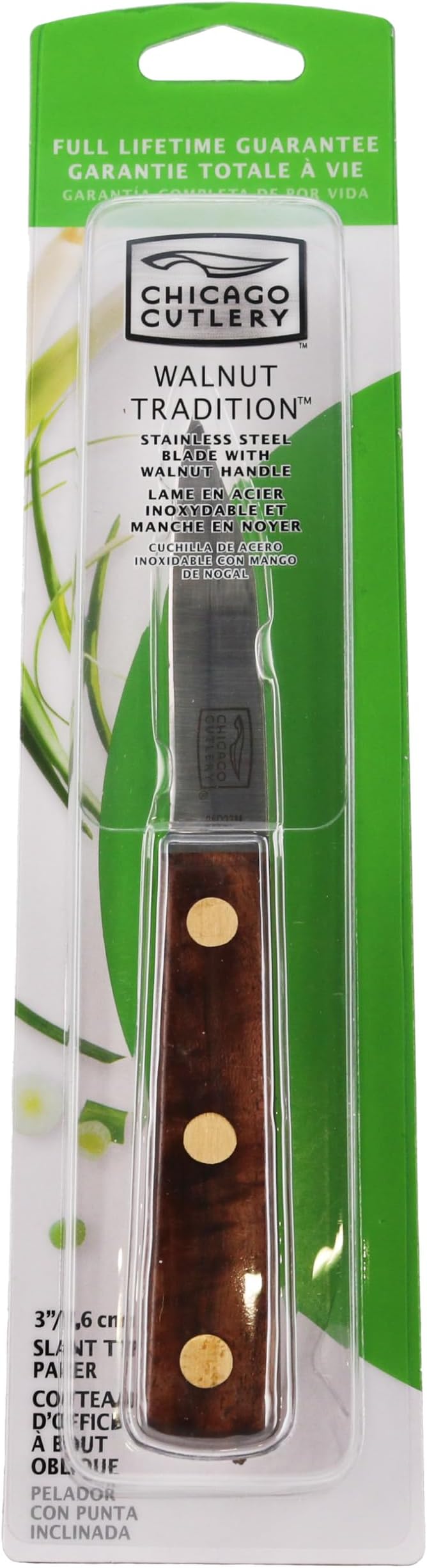 Chicago Cutlery 7-1/2-Inch Kitchen Knife with Sharp Stainless Steel Blade for Slicing, Professional Fillet Knife with Ergonomic Walnut Tradition Handle | Precision Cutting | Full Tang Construction | Small Fruits and Veggies Prep | Comfortable Grip | Ki...