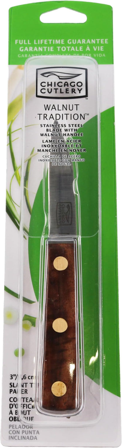 Chicago Cutlery 7-1/2-Inch Kitchen Knife with Sharp Stainless Steel Blade for Slicing, Professional Fillet Knife with Ergonomic Walnut Tradition Handle | Precision Cutting | Full Tang Construction | Small Fruits and Veggies Prep | Comfortable Grip | Ki...