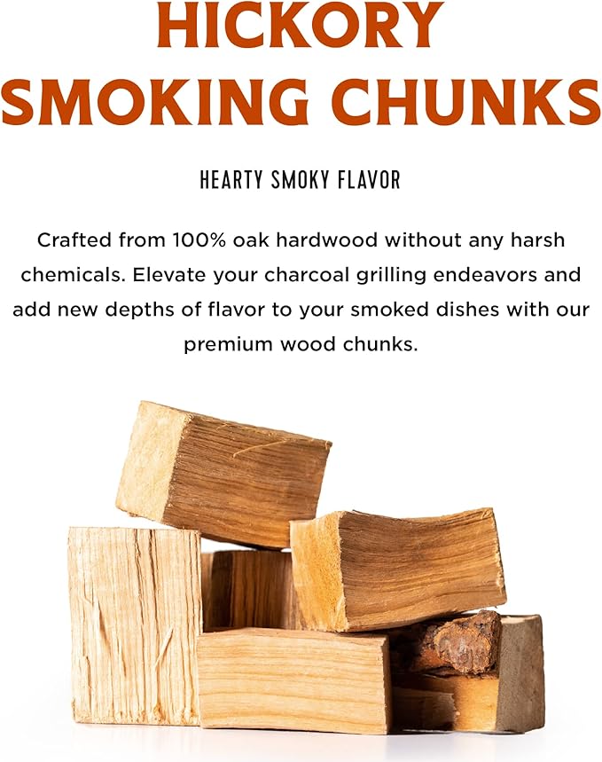 Fire & Flavor 4 Pound Apple and Hickory Wood Chunks for Smoking and Grilling