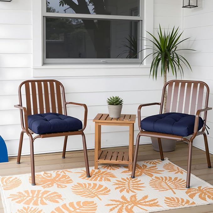 Gnostik Outdoor Indoor Floral Seat Cushions 18.6"X18.6" Waterproof Patio Chair Pads for Porch, Dining, Garden, Balcony, Office Set of 2