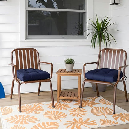 Gnostik Outdoor Indoor Floral Seat Cushions 18.6"X18.6" Waterproof Patio Chair Pads for Porch, Dining, Garden, Balcony, Office Set of 2