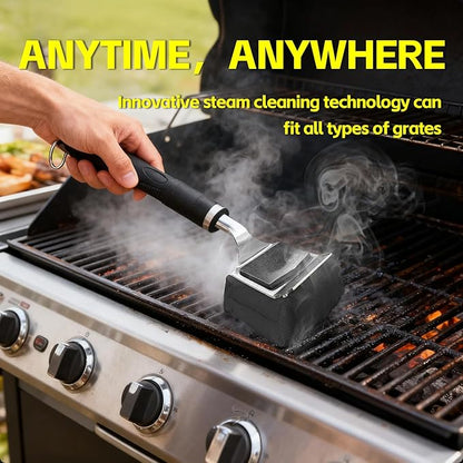 Steam Bristle Free Grill Brush Safe Steam Cleaning Tool Dishwasher Safe Thickened Aramid Fiber Scrubber for Outdoor Grill Grates, Flat Tops, Cast Iron & Stainless Steel Gifts for Men/Dad