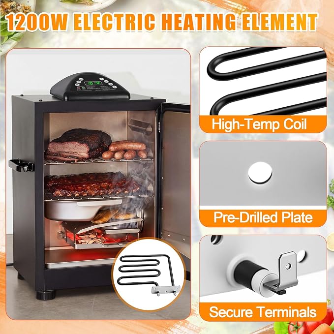 Fumete Smoker Replacement Kit, Compatible with Masterbuilt 20070211 9907100001 9907090039, Digital Control Panel with 120V 1200W Heating Element for Select Electric Smokers
