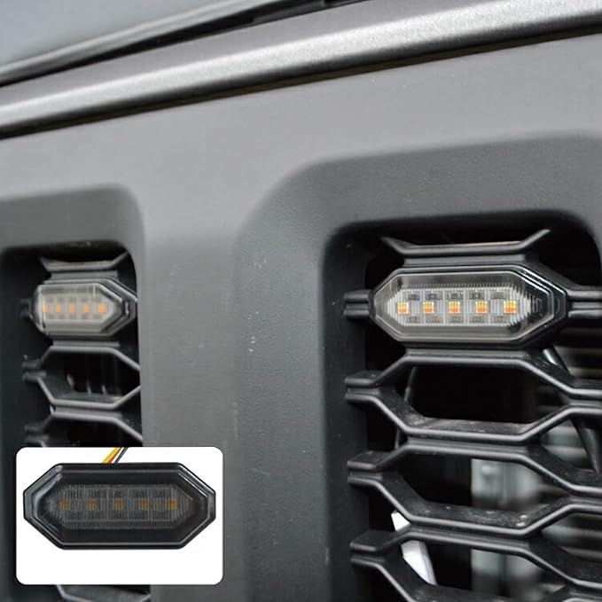 4X LED Front Grille Lights White External Grille Lamps for JB64 JB74 2019 2020 2021