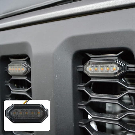 4X LED Front Grille Lights White External Grille Lamps for JB64 JB74 2019 2020 2021