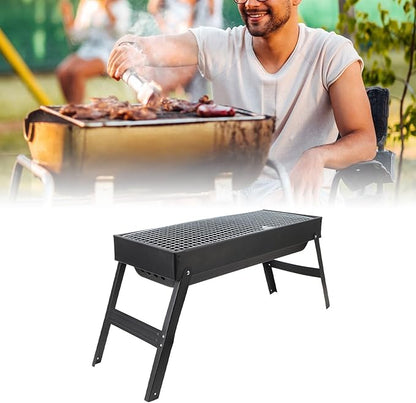 Luocute Barbecue Grill, Portable Charcoal BBQ with Folding Design, Removable Parts for Easy Cleaning, Iron Material for Outdoor Cooking Camping Picnics