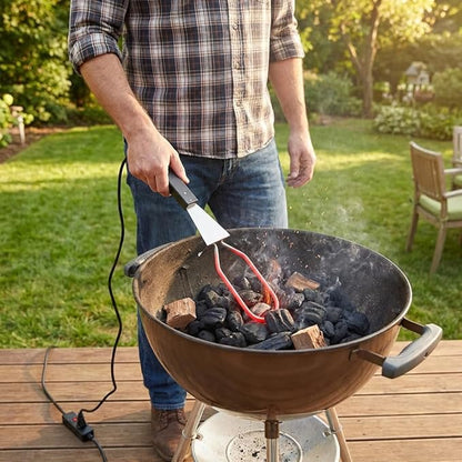 600W Electric Charcoal Starter Fire Lighter for BBQ Grill Smoker Fireplace, Firepit, Stove - Quickly Ignite Coals Briquettes Without Lighter Fluid or Matches - 29 Inch Power Cord