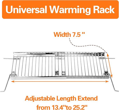 Utheer 13.4''-25.2'' Warming Rack for Charbroil Grill Replacement Parts 2&3&4 Burner 463347017 463376018P2 466347017 463625217 463371116 463673017 Stainless Steel Grill Adjustable Warming Grates