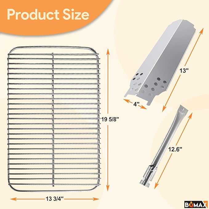 BQMAX Grill Parts for Charbroil Classic 280 2-Burner 463672717 463672817, Stainless Steel Heat Plate for Charbroil Classic Replacement Parts G320-0200-W1 G215-0203-W1