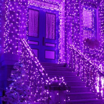 75.8FT 200 LED Extendable Purple Halloween String Lights Indoor Outdoor | Timer & Memory Function & 8 Modes Plug in String Lights Waterproof for Creepy Halloween Tree Roof Haunted House Decorations
