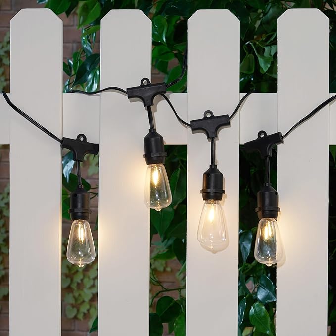 Afirst Solar Outdoor String Lights Waterproof, 12 Feet, 10 Edison Bulbs, Shatterproof Solar Patio Lights for Garden, Backyard, Porch.