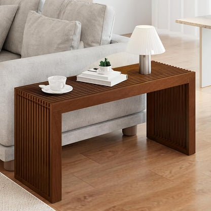 APRTAT Bamboo Dining Bench 35-Inch Indoor Wood Shoe Rack Bench for Entryway | Easy Assemble, Sturdy & Durable,Slatted Design,Versatile Everyday Seating,Living Room Hallway Bedroom Bathroom