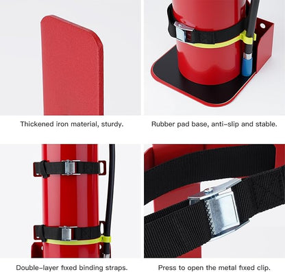 Fire Extinguisher Mount,Heavy Duty Vehicle Bracket Compatible with 20lb ABC, 10lb CO2 or a 15lb CO2 Fire Extinguishers（Red ）