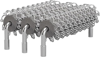 Replacement Brush Head for Bristle Free Grill Brush Compatible with HOUSE AGAIN Grill Cleaner,304 Stainless Steel Mesh+Safe Silicone Sponge Spinning Design Full-Angle Clean,Sturdy/Heat Resistant-3pcs