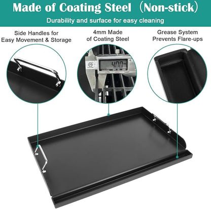 Universal Nonstick Coating Griddle for Gas Stove/Grill/Electric/Charcoal | 25"x16" Flat Top Griddle for Grills, Outdoor Cooking and Camping Grilling
