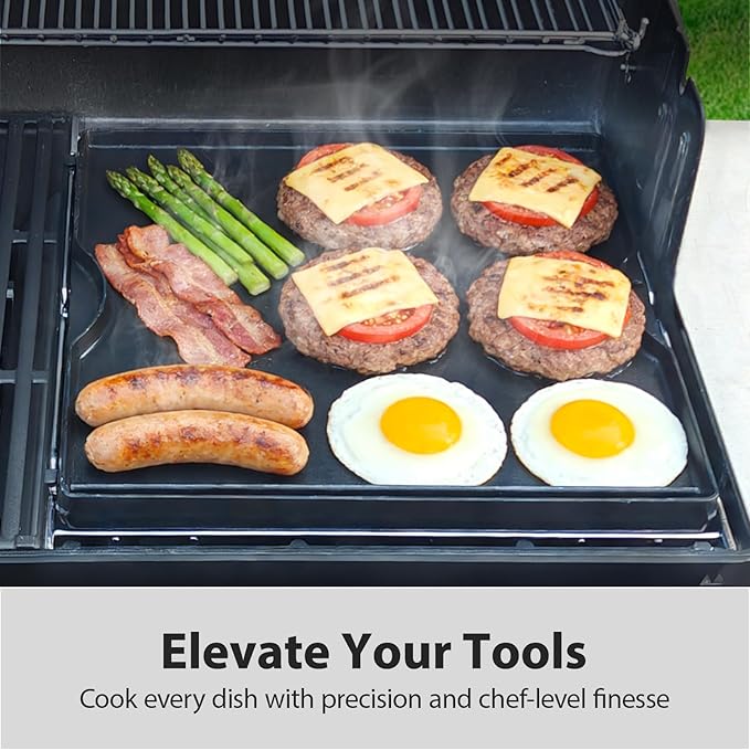 Utheer Ceramic Nonstick Reversible Grill Griddle for Weber Genesis 300 & 400 Series (2025+ Models), 16.14” × 16.14” Dual-Sided Cooking Plate | Flat Griddle & Grill Side, Thick Nonstick BBQ Griddle Pan