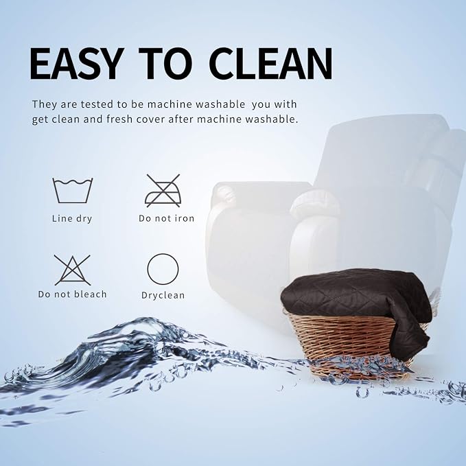Easy-Going Oversized Recliner Chair Cover Reversible Sofa Cover Water Resistant Couch Cover Furniture Protector with Elastic Straps for Pets Kids Dog Cat (Oversized Recliner, Chocolate/Chocolate) | Machine Washable Slipcover For Dogs, Water Resistant F...