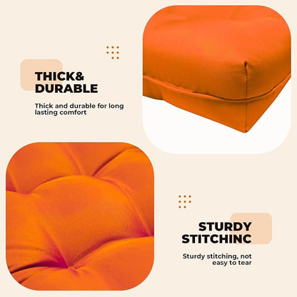 DANGHOOGY Wicker Chair Cushions, Waterproof Outdoor Loveseat Cushions for Patio Furniture, 3 Pieces Wicker Furniture Cushions, 1 Loveseat and 2 U-Shaped Cushions, Orange