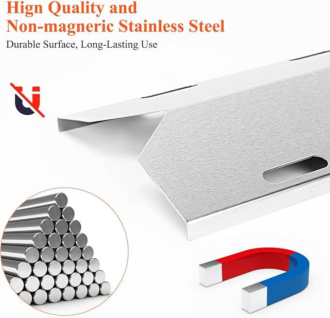 Hisencn Grill Replacement Parts for Charmglow 720-0230 | Stainless Steel Grill Burner, Heat Plates, Tent Shield for Charmglow 720-0036-HD-05 Gas Grill, Nexgrill 720-0016, 720-0036