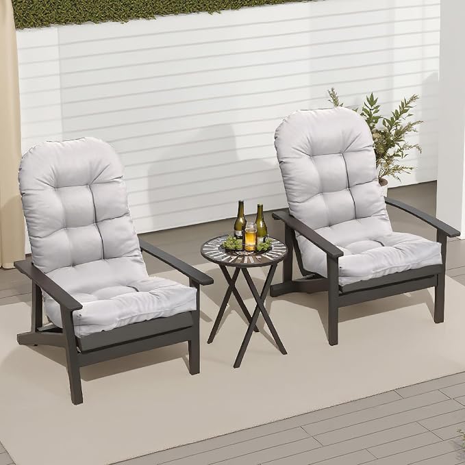 Adirondack Chair Cushion, Outdoor Patio Furniture Seat Pad, Waterproof | Waterproof cover with straps, PP cotton, high back thick seat pad for adirondack rocking chair indoor outdoor porch 44x19x4