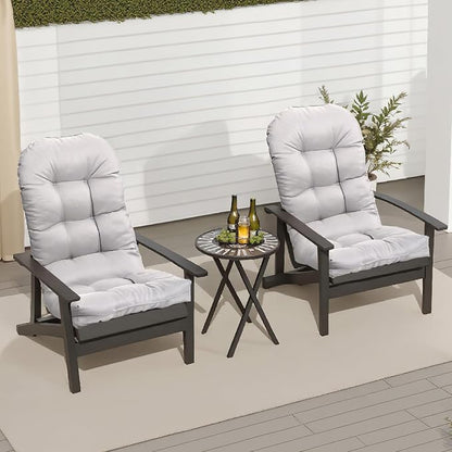 Adirondack Chair Cushion, Outdoor Patio Furniture Seat Pad, Waterproof | Waterproof cover with straps, PP cotton, high back thick seat pad for adirondack rocking chair indoor outdoor porch 44x19x4