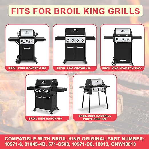 18013 BBQ Grill Lid Temperature Gauge Compatible with Broil King, Replacement Large Chrome Lid Heat Indicator for Broil King Signet/Sovereign/Baron/Regal/Imperial Series Grill Parts (1998-present)