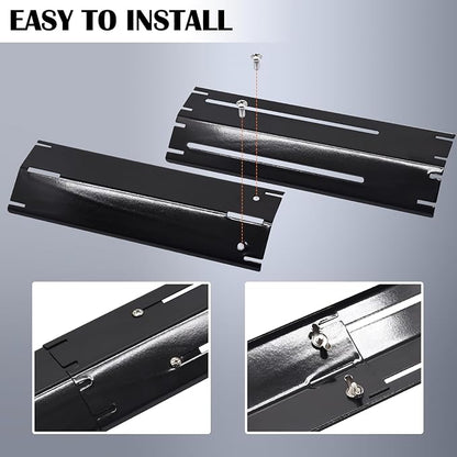 Adjustable Grill Heat Plates For Nexgrill, Dyna Glo, Charbroil, Brinkmann Grill Replacement Parts, Universal Heat Shield, Heat Tent, Burner Covers Guard, Heat Deflector, Heat Diffuser, Flame Tamer.