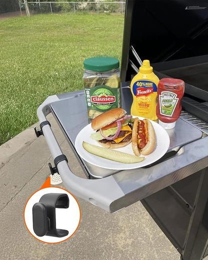 4-Pack Tool Hooks for Weber Grills, Grill Tool Holder for Weber Slate Griddle, Grill Accessories for 3400519 Weber Works Side Rail, Barbecue Utensils Outdoor Hanging