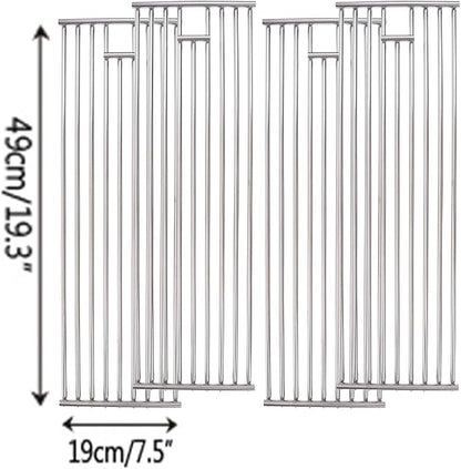 J&HYBBQ 4Pcs Stainless Steel Grill Grate 19 1/4 x 7.5 Inch, 7.8 mm Rod BBQ Grill Grate Compatible with Bull Angus, Brahma, Outlaw, Steer Premium, Lonestar Select, 7 Burner Premium, Lion Premium