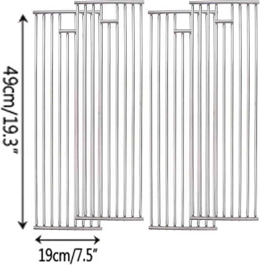 J&HYBBQ 4Pcs Stainless Steel Grill Grate 19 1/4 x 7.5 Inch, 7.8 mm Rod BBQ Grill Grate Compatible with Bull Angus, Brahma, Outlaw, Steer Premium, Lonestar Select, 7 Burner Premium, Lion Premium