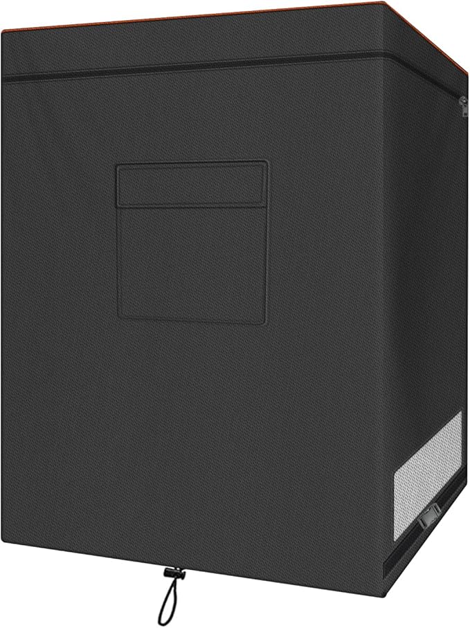 Chest Freezer Cover, Waterproof 420D Oxford Protective Outdoor Indoor Refrigerator Dust Cover with Zipper Fits 5.0 Cubic Feet Deep Freezer 28"L x 23"W x 34"H (Only Cover)