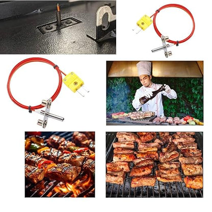 Thermocouple Probe Kit Replacement Parts KIT0422 for Traeger D2 PRO 575/780 Series & Ironwood 650/885 Wood Pellet Grill，Temperature Sensor Thermometer Probe