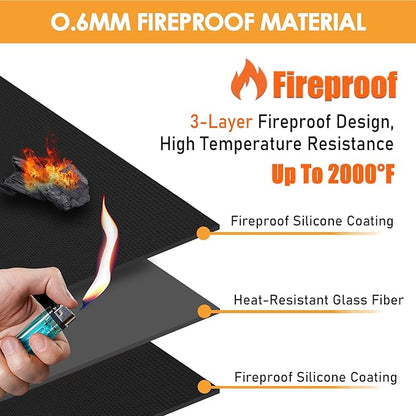 4'x5' Fireproof Heat Shield for Wall Behind Grill Protect Deck Fence from Grill Heat, Heat Shield for Wood Stove, Stove Wall Protector Fridge, BBQ Grill Mat Accessories Compatible with Blackstone