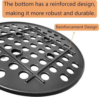11.75" Cast Iron Round Fire Grate, High Heat Charcoal Plate Fire Bottom Grate Replacement Parts for Fire Pit, Kamado Joe Big Joe I II III 24" Charcoal Grill