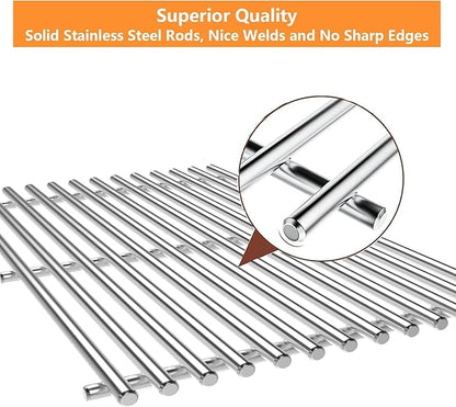 Hisencn Replacement Parts for Master Forge 1010037 1010048 Gas Grill Models, Stainless Steel Burners, Stainless Heat Plates Tent Shield and Cooking Grids Grill Grate Repair Kit