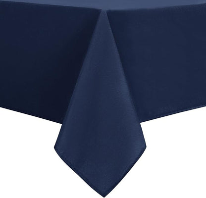 DWCN Rectangle Tablecloth - 54 x 80 Inch - Waterproof Stain and Wrinkle Resistant Washable Table Cloth, Decorative Fabric Table Cover for Kitchen Dining Room Party and Outdoor Use, Navy Blue