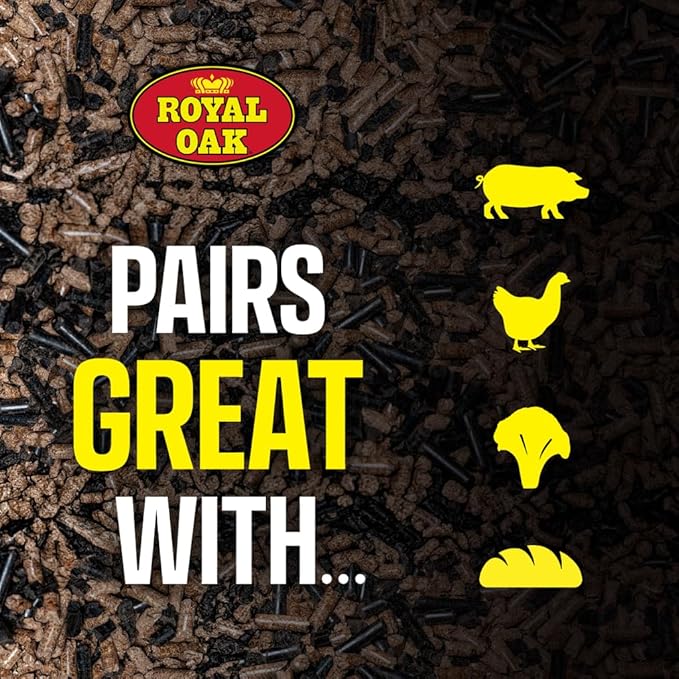 Royal Oak 100% Charcoal & Apple Blended Pellets for Pellet Grills and Smokers, Mild Sweet BBQ Flavor, 30 LB Bag