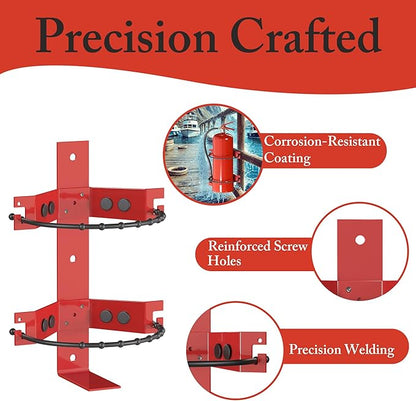 Premium Fire Extinguisher Mount Bracket 2-Pack - Fit for 2.5&5lb Extinguishers, Heavy-Duty & Easy Installation - Ideal for Home, RV, Vehicle, Boat, Marine & Commercial Use - Secure & Durable Holder