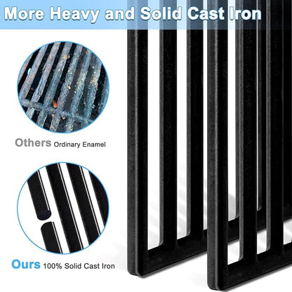 Grill Replacement Parts for Nexgrill 4 Burner 720-0830H, 720-0783E, 720-0830D, 5 Burner 720-0888N, 720-0888, 17 Inch Cast Iron Grill Grates, Burner Tubes, Heat Shield Tent Plates and Igniters.