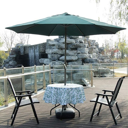 SUQ I OME Outdoor Tablecloth, Fence Leaf, 60'' Round with Zipper | Umbrella Hole, Patio Table Cloths, Garden Table Covers, For Backyard Circular Table/BBQs/Picnic