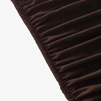 NEWISHER Round Stretch Spandex Fitted Table Cover Brown 48 inch Tablecloth | Fitted Tablecloth, Spandex Stretch Table Cloth, Elastic Edged Tablecloth, Table Top Cover, Tablecloth for Dining Picnic Patio