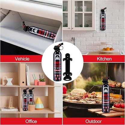 4 Pack Dry Chemical Fire Extinguisher with Mounting Bracket- Portable ABC Fire Extinguisher for Home and Vehicle, Grease & Electrical Fire Extinguisher for Kitchen, Car, Office, Easy to Use